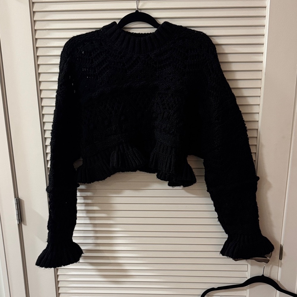 Zara Black Textured Women's Sweater